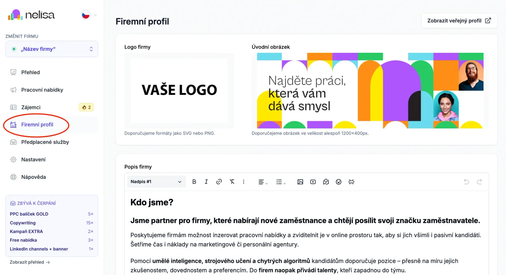 Firemní profil - Nelisa